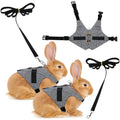 Rabbit Vest Harness and Leash Set Adjustable Formal Suit Style for Bunny Kitten Small Animal Walking (S)