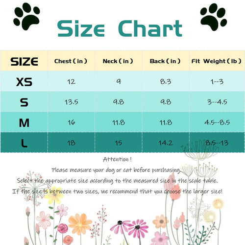 4 Packs Dog Shirts for Small Dog
